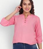 Aarti fashion mandarin collar gathered top