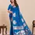 blue zari woven banarasi soft art silk wedding saree with blouse