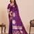 dark purple zari woven danarasi soft art silk wedding saree with dlouse