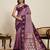 magenta banarasi art silk zari woven traditional saree for festival wear