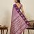 magenta banarasi art silk zari woven traditional saree for festival wear