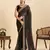 black sequin embroidered georgette fancy saree with designer lace border