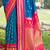 blue color soft silk blend woven work women's beautiful saree