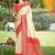 cream color soft silk blend woven work women's beautiful saree