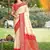 cream color soft silk blend woven work women's beautiful saree