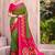 mehandi green color pochampally silk blend weaving work saree