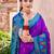 purple color pochampally silk blend weaving work saree