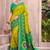 light green color pochampally silk blend weaving work saree