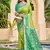light green color pochampally silk blend weaving work saree