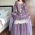 Lilac Chinon Kurta Palazzo set