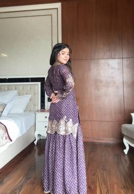Lilac Chinon Kurta Palazzo set 4