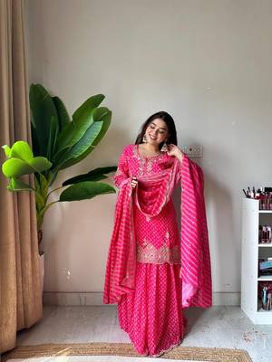 Rani Pink Kurta Palazzo Set 2