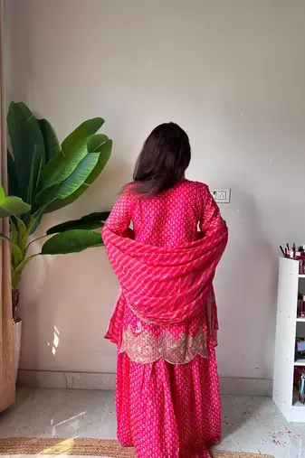 Rani Pink Kurta Palazzo Set