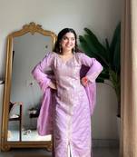 Roman Silk Kurta Palazzo Set with Organza Dupatta