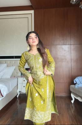 Chinon Sequins Embroidered Kurta Sharara set 3