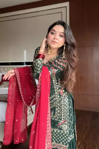 Gulaabo Georgette Embroidered Kurta Sharara set