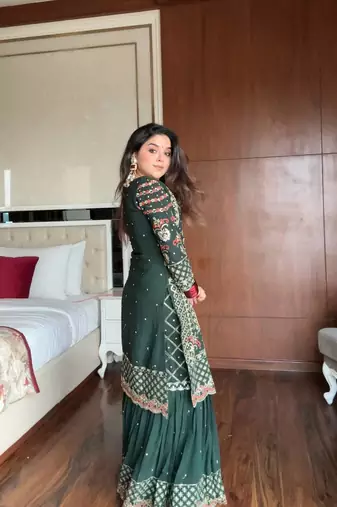 Gulaabo Georgette Embroidered Kurta Sharara set