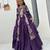 Purple silk anarkali with embroidery work  