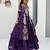 Purple silk anarkali with embroidery work  