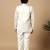 Boys ivory satin geometric diamond jaal embroidered sequined sherwani & trouser set with shrug