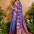 blue handloom weaving paper silk blend tradional wear saree