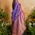 blue handloom weaving paper silk blend tradional wear saree