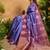 blue handloom weaving paper silk blend tradional wear saree
