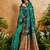 peacock green handloom weaving paper silk blend tradional wear saree