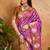pink handloom weaving paper silk blend tradional wear saree