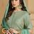 Sea green embroidery  sequins & stone georgette  lehenga straight suit- full stitched free size