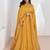 Mustard embroidery & sequins silk dupatta gown- full stitched free size