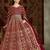 Maroon embroidery & sequins net dupatta gown- full stitched free size