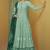Teal green embroidered sequins &  digital print  georgette lehenga anarkali suit- full stitched free size