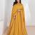 Mustard embroidery & sequins silk dupatta gown- full stitched free size