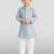 boys grey embroidered kurta set for weddings & festive