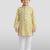kids yellow festive kurta set with embroidery for haldi & weddings