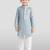 boys grey embroidered kurta set for weddings & festive