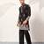 BLACK VISCOSE SILK THREAD & SEQUINS EMBROIDERED WORK WEDDING FESTIVAL MARRIAGE PARTY WEAR STRAIGHT MENS KURTA