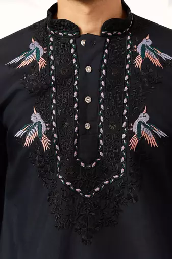 NAVY BLUE VISCOSE SILK THREAD & SEQUINS EMBROIDERED WORK FUNCTION FESTIVAL MARRIAGE PARTY WEAR STRAIGHT KURTA DUPATTA