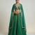 Green Embroidered Brocade Lehenga Set