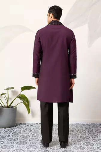 PURPLE VISCOSE SILK THREAD & SEQUINS EMBROIDERED WORK FUNCTION FESTIVAL MARRIAGE PARTY WEAR STRAIGHT KURTA DUPATTA