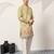 pista green viscose silk floral embroidered kurta pajama set for men
