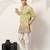 PISTA GREEN VISCOSE SILK THREAD & SEQUINS EMBROIDERED WORK WEDDING FESTIVAL MARRIAGE PARTY WEAR STRAIGHT MENS KURTA