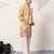 yellow viscose silk floral embroidered kurta pajama set for men