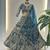 teal net sequin embroidered lehenga choli set with blouse anddupatta