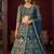 teal net sequin embroidered lehenga choli set with blouse anddupatta