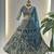 teal net sequin embroidered lehenga choli set with blouse anddupatta