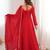 Elegant red fox blooming georgette flared anarkali gown with dupatta