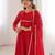 Elegant red fox blooming georgette flared anarkali gown with dupatta