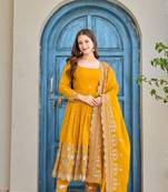 Crunchy Silk Embroidered Anarkali set